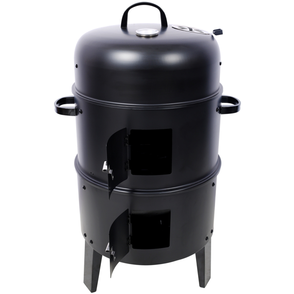 Portable 16 Inch Charcoal Smoked Grill - Outdoor Vertical Smoker for Camping, Black - Image 18