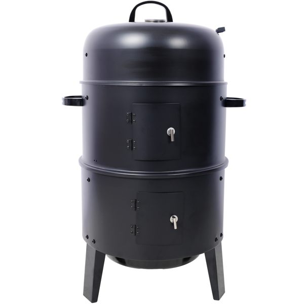 Portable 16 Inch Charcoal Smoked Grill - Outdoor Vertical Smoker for Camping, Black - Image 19