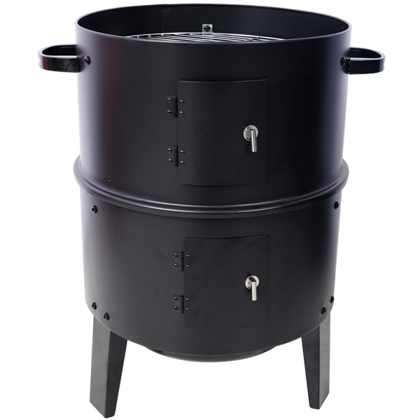 Portable 16 Inch Charcoal Smoked Grill - Outdoor Vertical Smoker for Camping, Black - Image 23