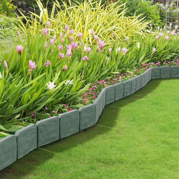 Garden Edge - Imitation Stone Effect Flexible Lawn and Flower Bed Edge, Non-Digging Gray - 20 - Image 4