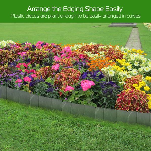 Garden Edge - Imitation Stone Effect Flexible Lawn and Flower Bed Edge, Non-Digging Gray - 20 - Image 6