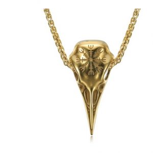Stylish Men's Vintage Viking Skull Eagle Beak Pendant Necklace