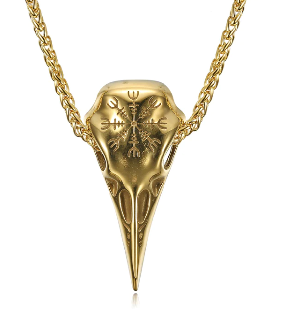 Stylish Men's Vintage Viking Skull Eagle Beak Pendant Necklace - Image 9
