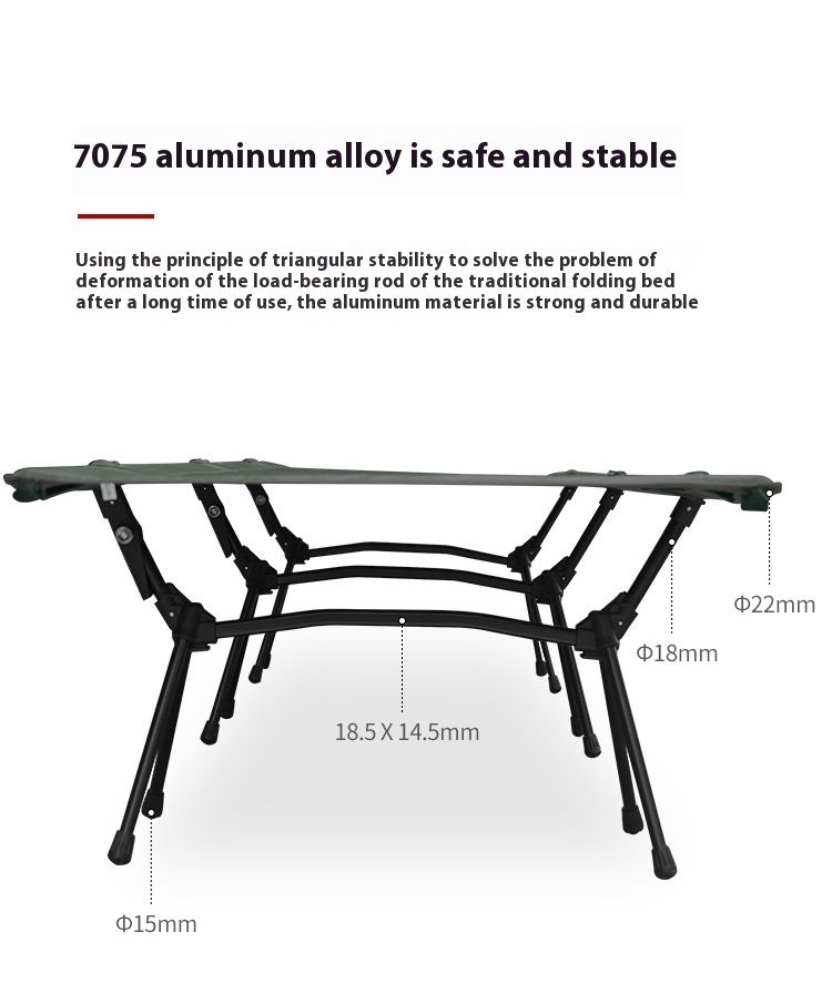 Lightweight Portable Dual-Purpose Outdoor Folding Bed for Ultimate Comfort - Image 5