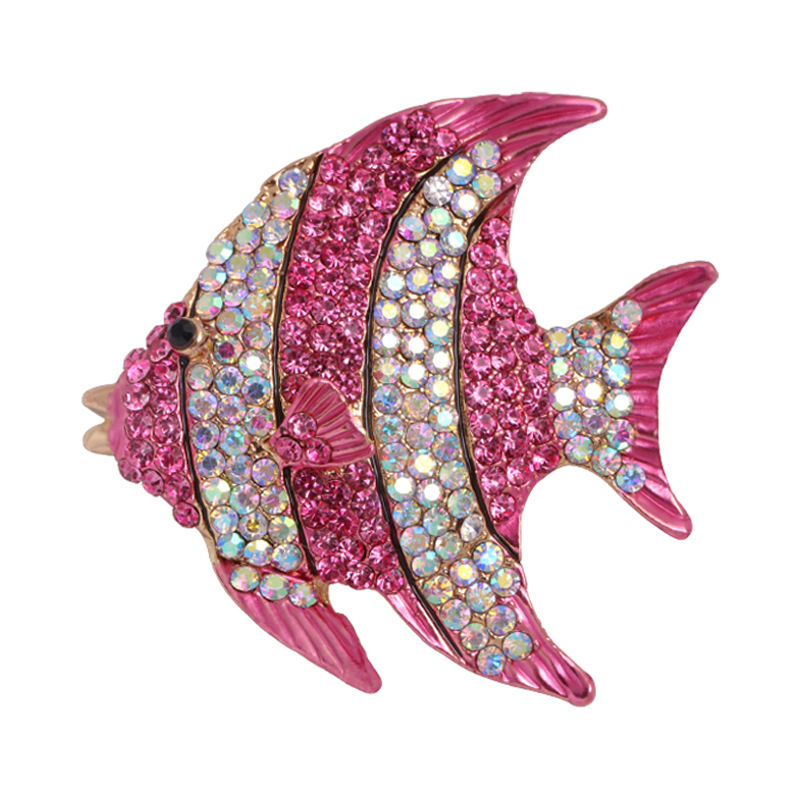 Stylish Diamond Fish Alloy Animal Pin - Temperament Fashion Accessory - Image 3
