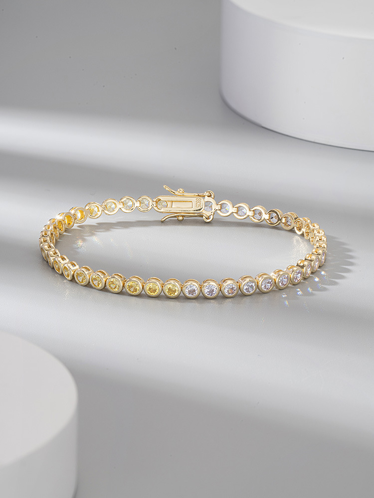 S925 Sterling Silver Two-tone Zircon Fashion Bracelet - Versatile All-match Accessory - Image 3