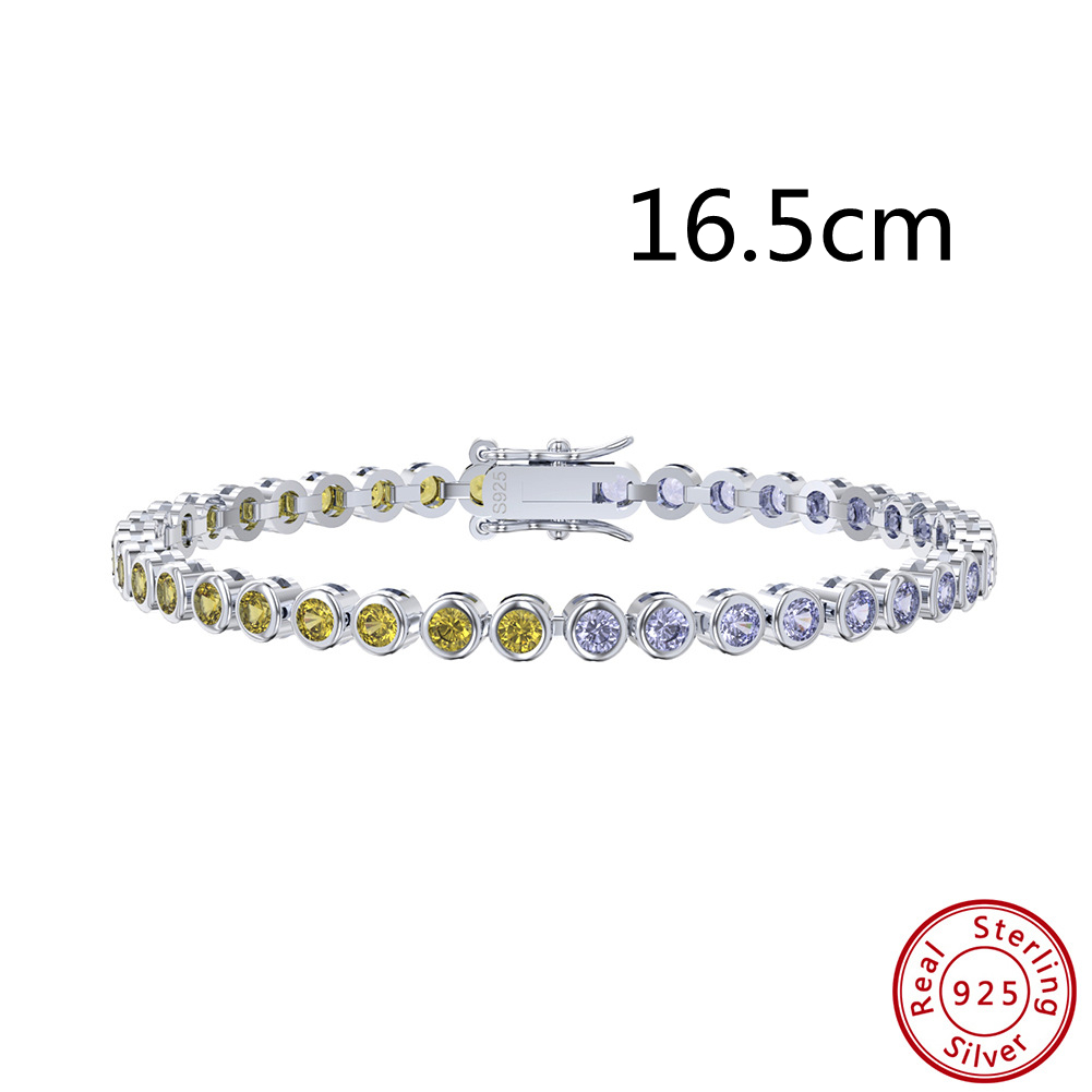 S925 Sterling Silver Two-tone Zircon Fashion Bracelet - Versatile All-match Accessory - Image 8