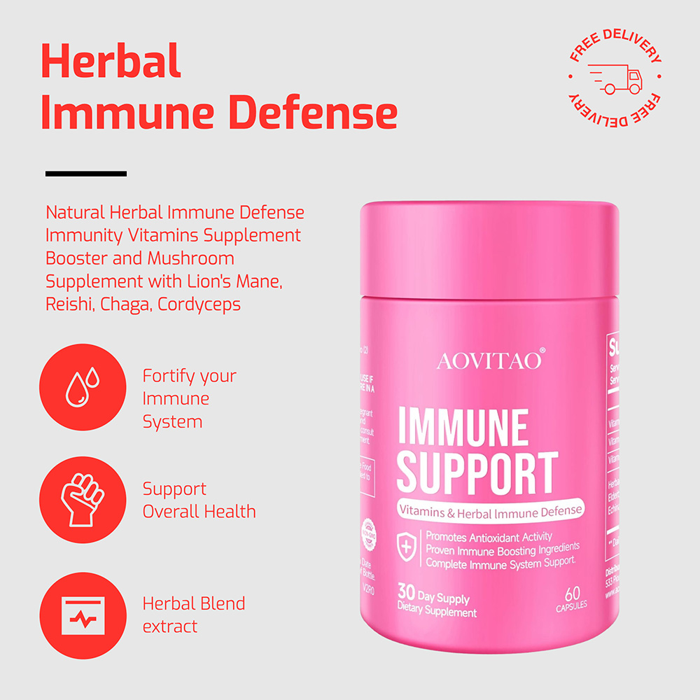 Natural Herbal Immune Defense: Powerful Immunity Vitamins & Mushroom Supplement with Lion's Mane, Reishi, Chaga, Cordyceps, Turkey Tail & More - Image 3