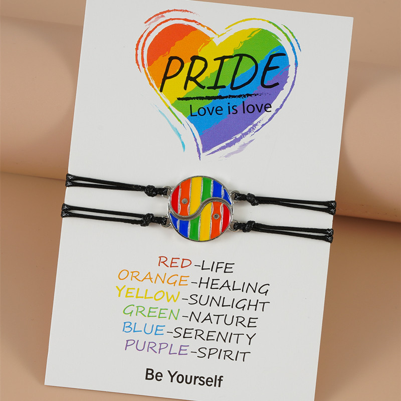 Vibrant Rainbow Yin And Yang Hand-Woven Gossip Stitching Design - Image 10