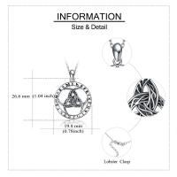 Sterling Silver Wiccan Necklace with Runes Pendant - Viking Jewelry - Image 5