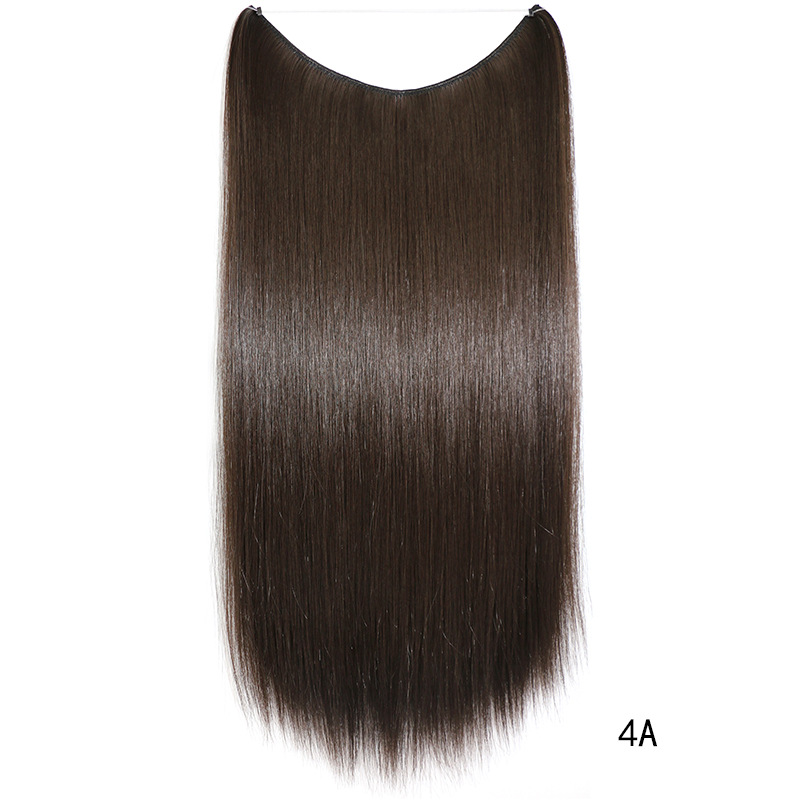 22 Inch Invisible Wire Hair Extensions - No Clips, Secret Fish Line Hairpieces, Silky Straight Synthetic Hair - Image 7