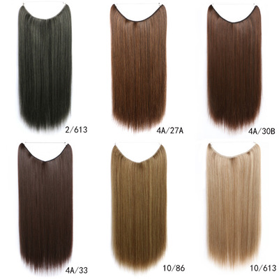 22 Inch Invisible Wire Hair Extensions - No Clips, Secret Fish Line Hairpieces, Silky Straight Synthetic Hair - Image 11