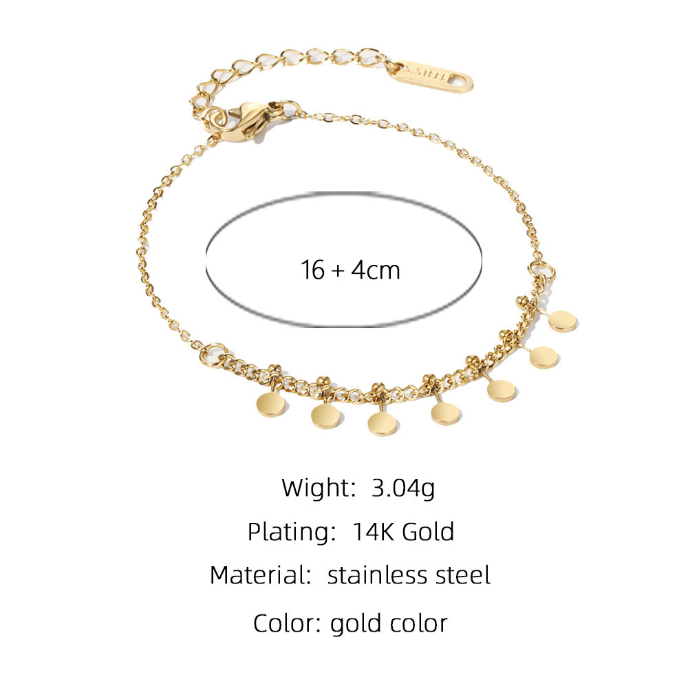 Vintage Round Chain Sequin Bracelet - Timeless Elegance for Any Occasion - Image 3