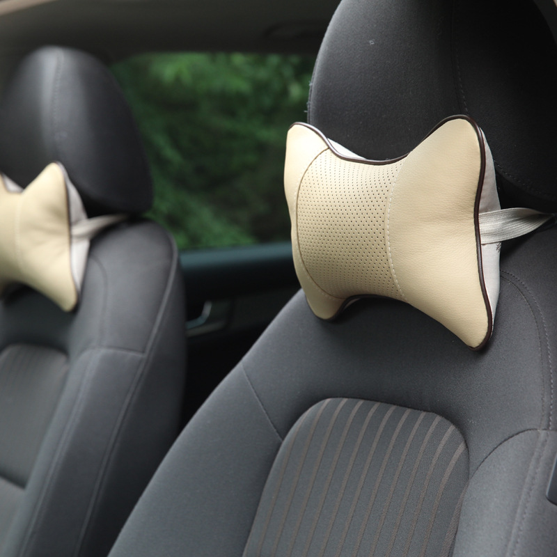 2 PCS Multi-Color Leather Car Neck Rest Pillow for Ultimate Comfort - Image 2