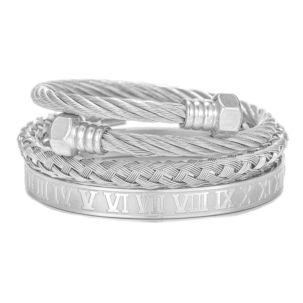 Punk Titanium Steel Bracelet - Creative Roman Style for Unique Personalities - Image 18