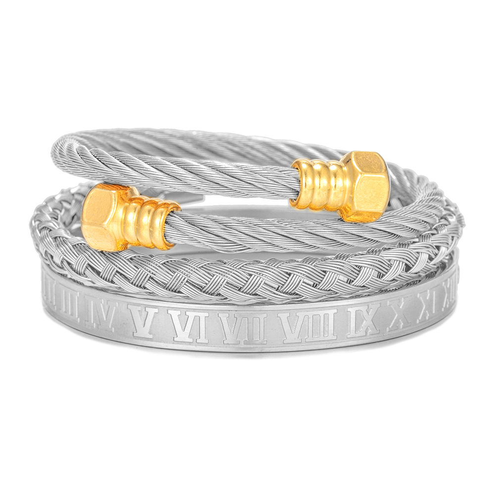 Punk Titanium Steel Bracelet - Creative Roman Style for Unique Personalities - Image 19