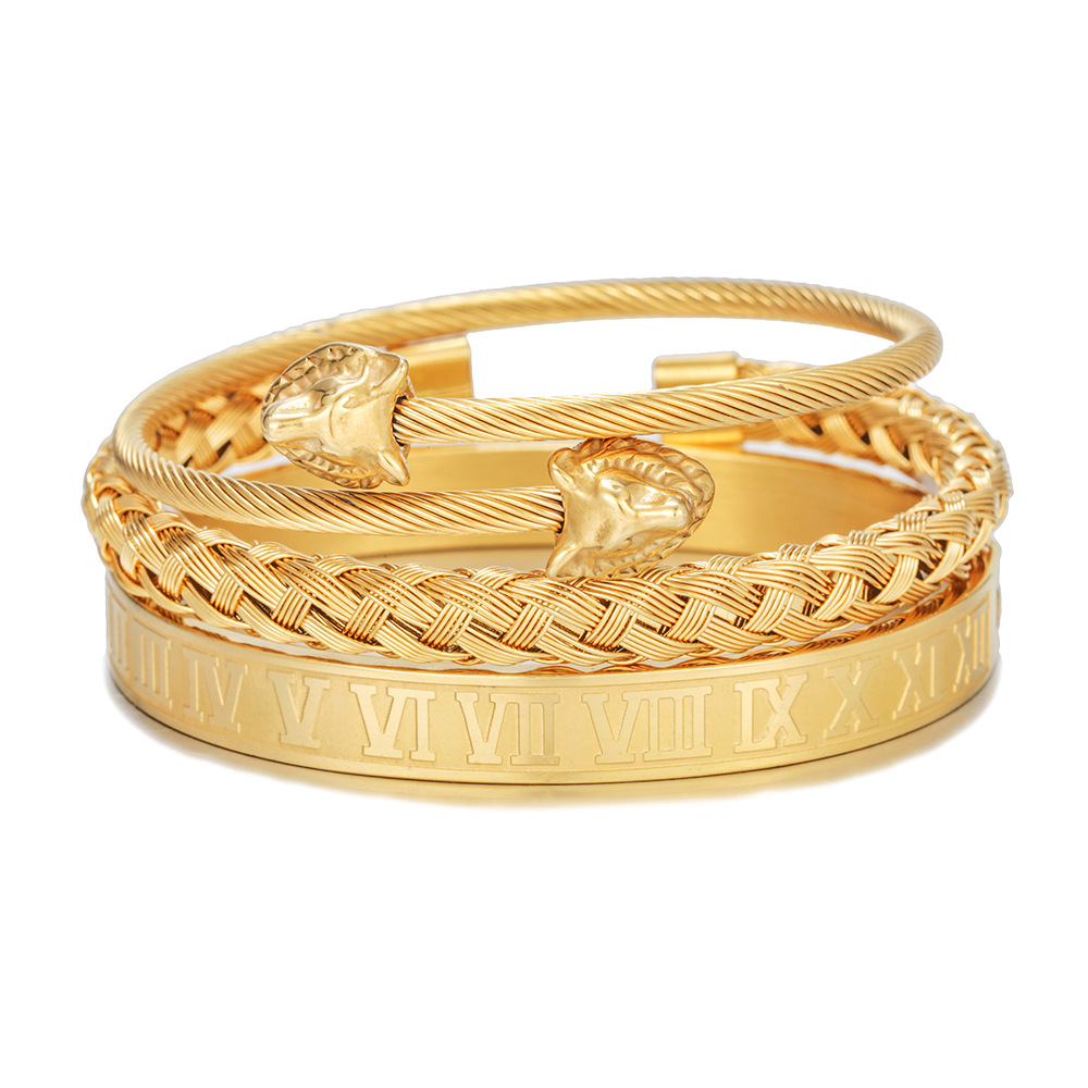 Punk Titanium Steel Bracelet - Creative Roman Style for Unique Personalities - Image 21