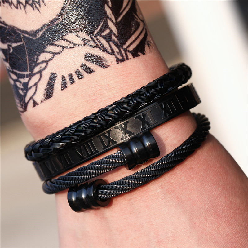 Punk Titanium Steel Bracelet - Creative Roman Style for Unique Personalities - Image 22