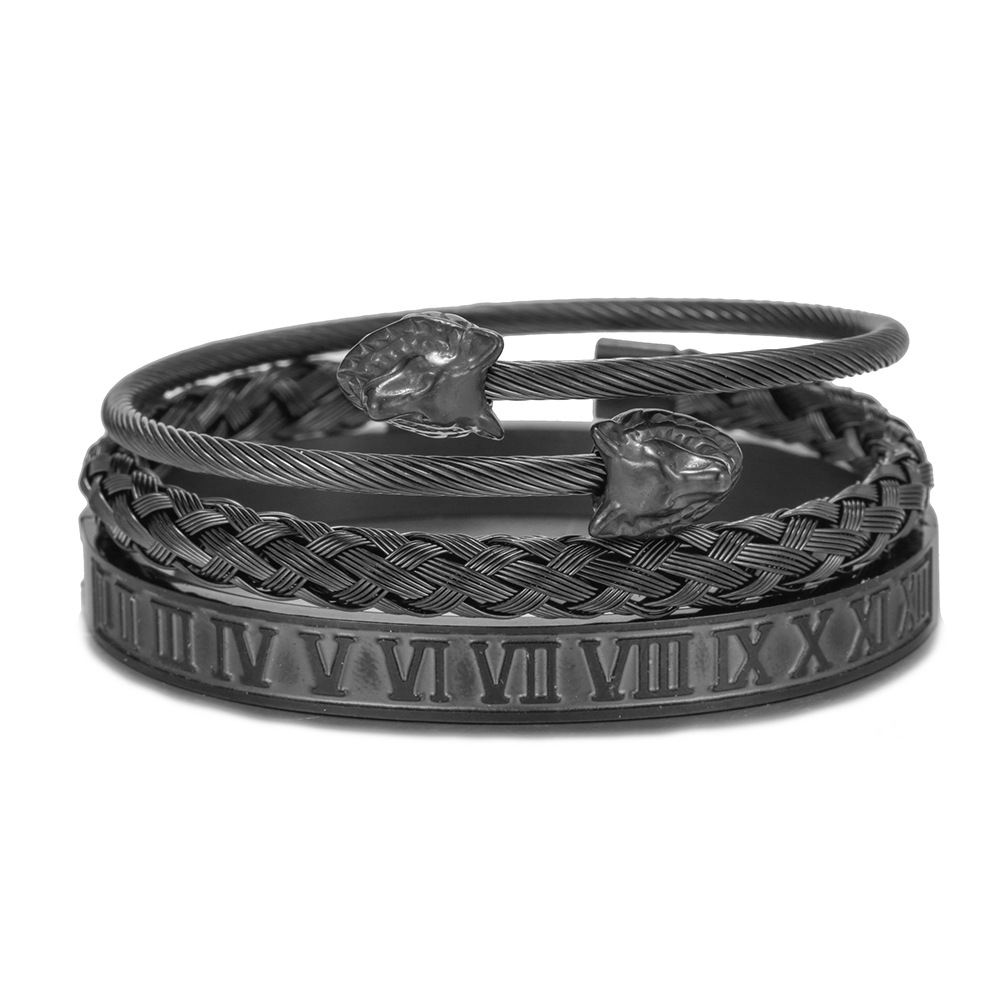 Punk Titanium Steel Bracelet - Creative Roman Style for Unique Personalities - Image 24