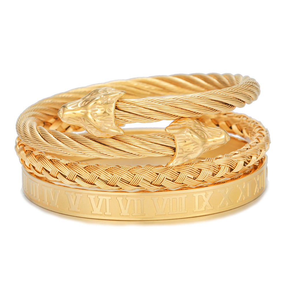 Punk Titanium Steel Bracelet - Creative Roman Style for Unique Personalities - Image 25