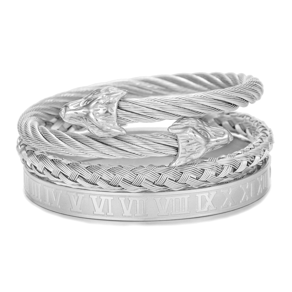 Punk Titanium Steel Bracelet - Creative Roman Style for Unique Personalities - Image 26