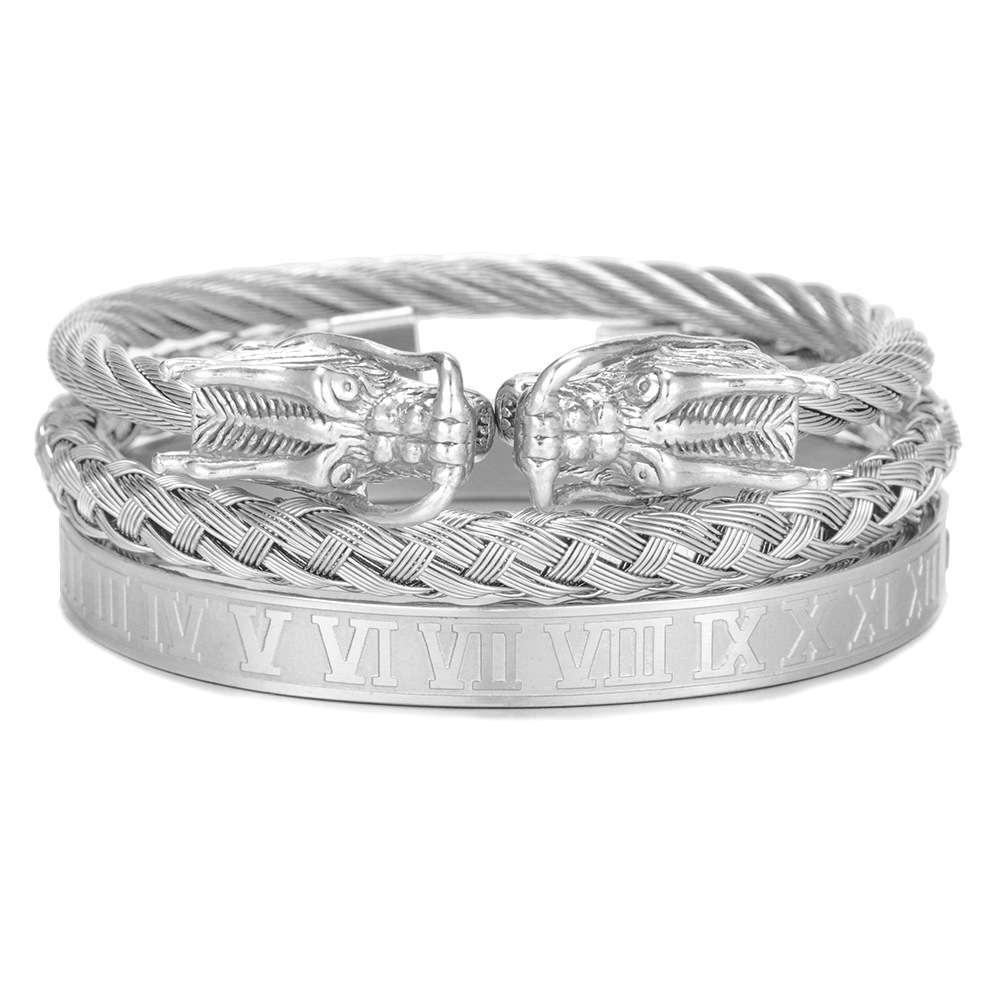 Punk Titanium Steel Bracelet - Creative Roman Style for Unique Personalities - Image 29