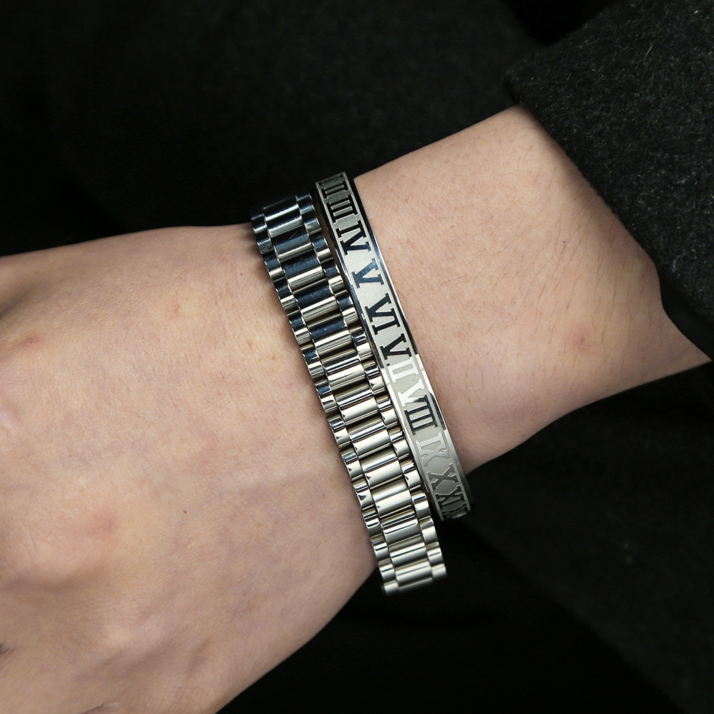 Punk Titanium Steel Bracelet - Creative Roman Style for Unique Personalities - Image 32