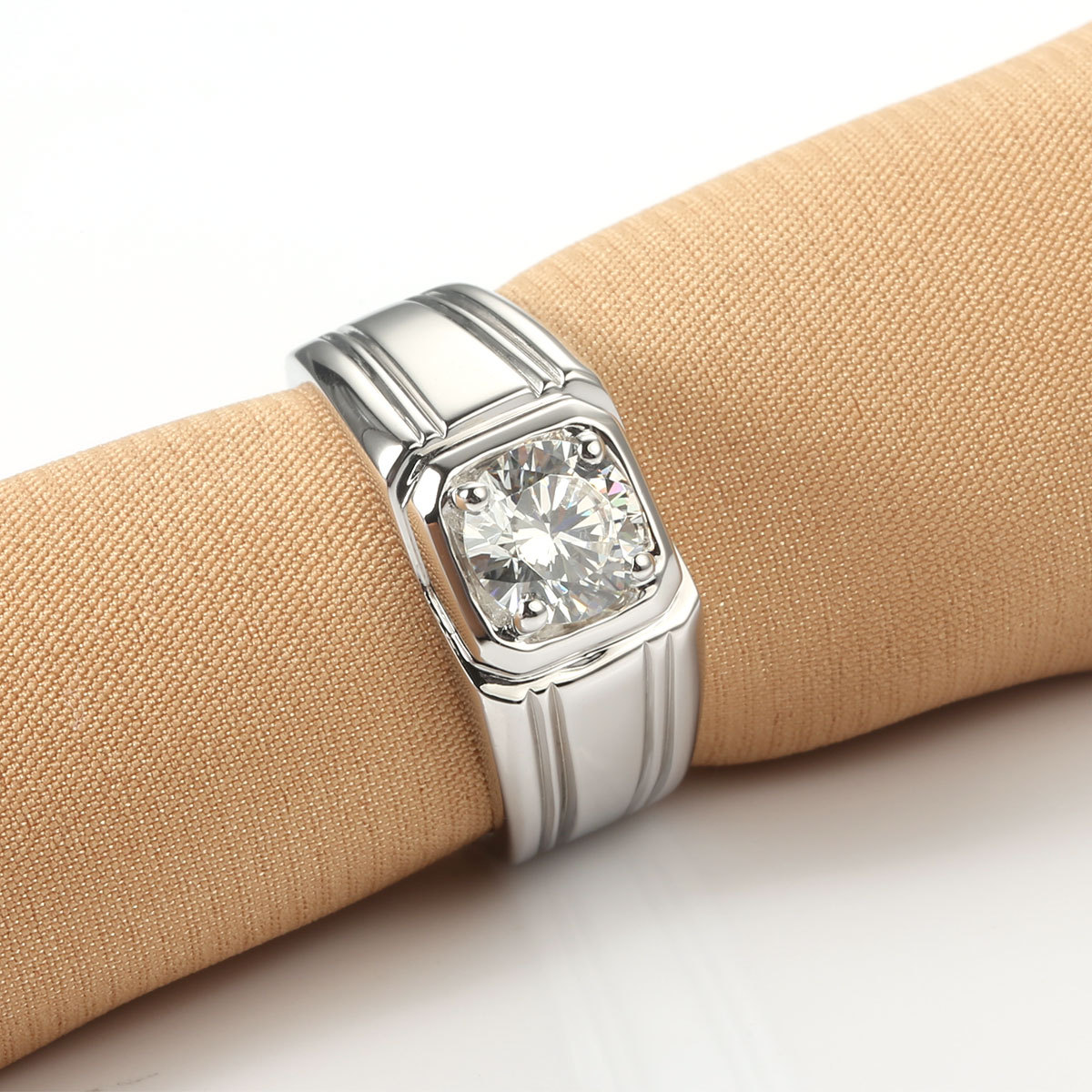 Sterling Silver Gold-Plated Mosaite Ring - Elegant Jewelry for Every Occasion - Image 5