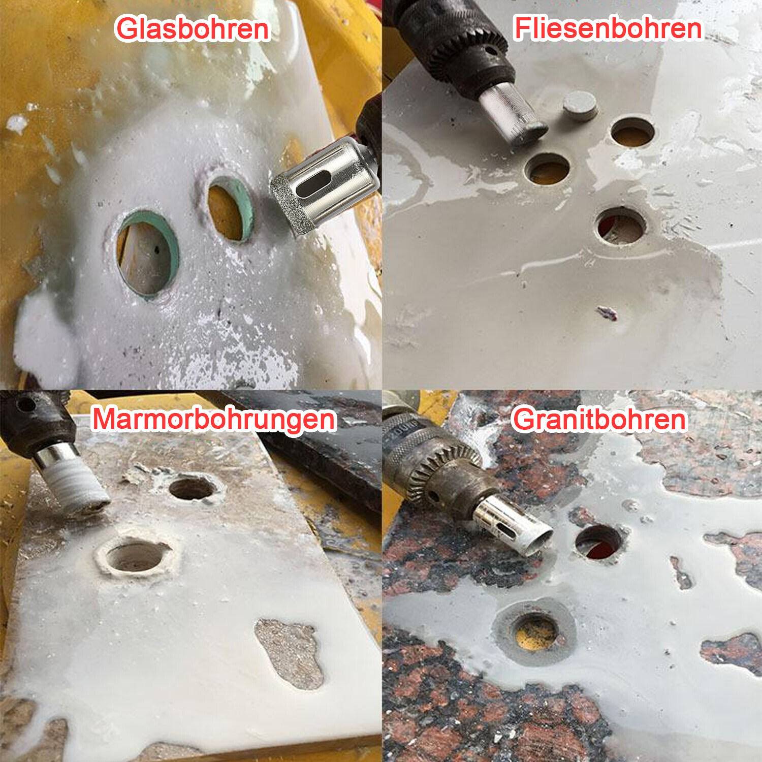 15-Piece Diamond Drill Bit Set for Glass, Stone, and Tile - Sizes 6-50mm - Image 2