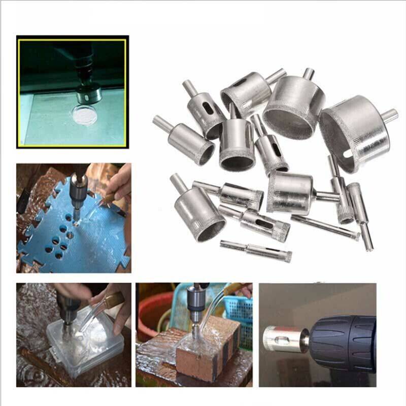 15-Piece Diamond Drill Bit Set for Glass, Stone, and Tile - Sizes 6-50mm - Image 6