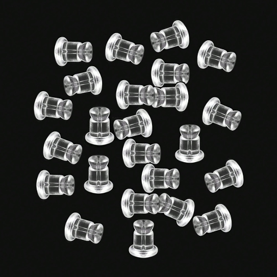 1 Box - 2 Styles of Transparent Soft Silicone Earring Back Plug-in DIY Accessories - Image 2