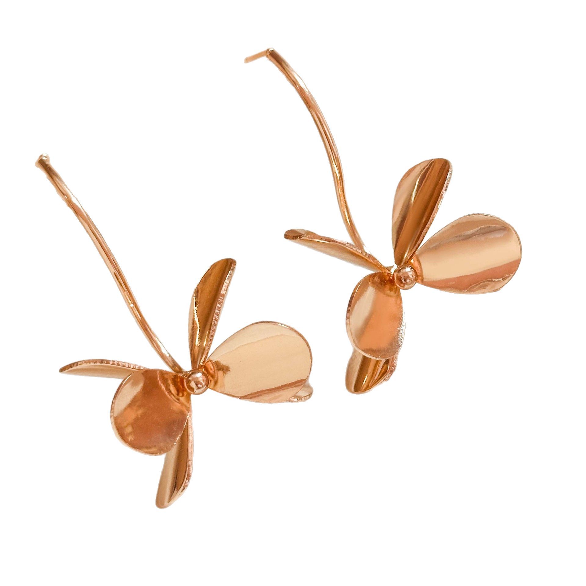 Exaggerated Metal Dragonfly Leaf Earrings - Stylish Temperament Jewelry - Image 5