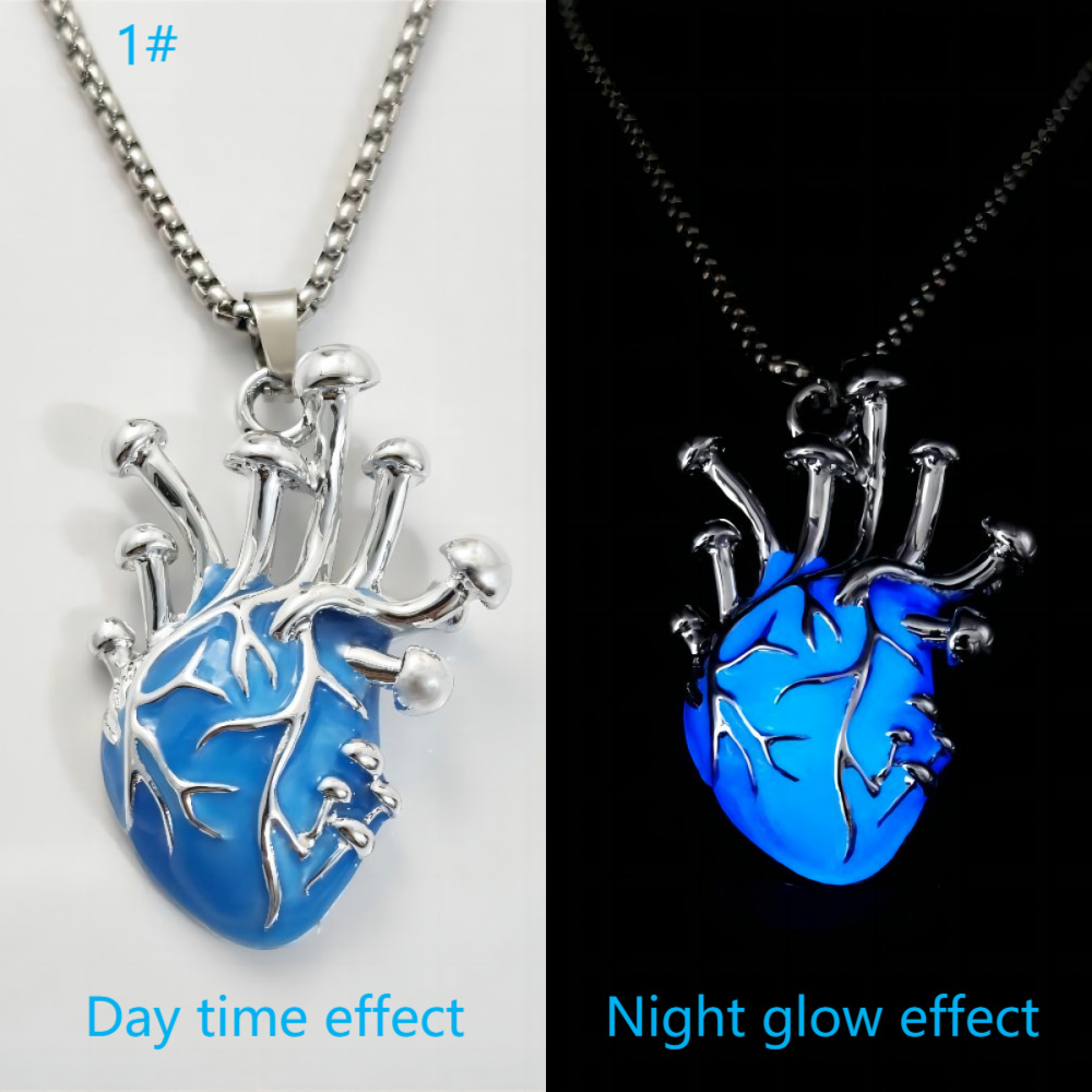 Zinc Alloy Heart Pendant Necklace with Luminous Glow - Perfect Gift! - Image 7