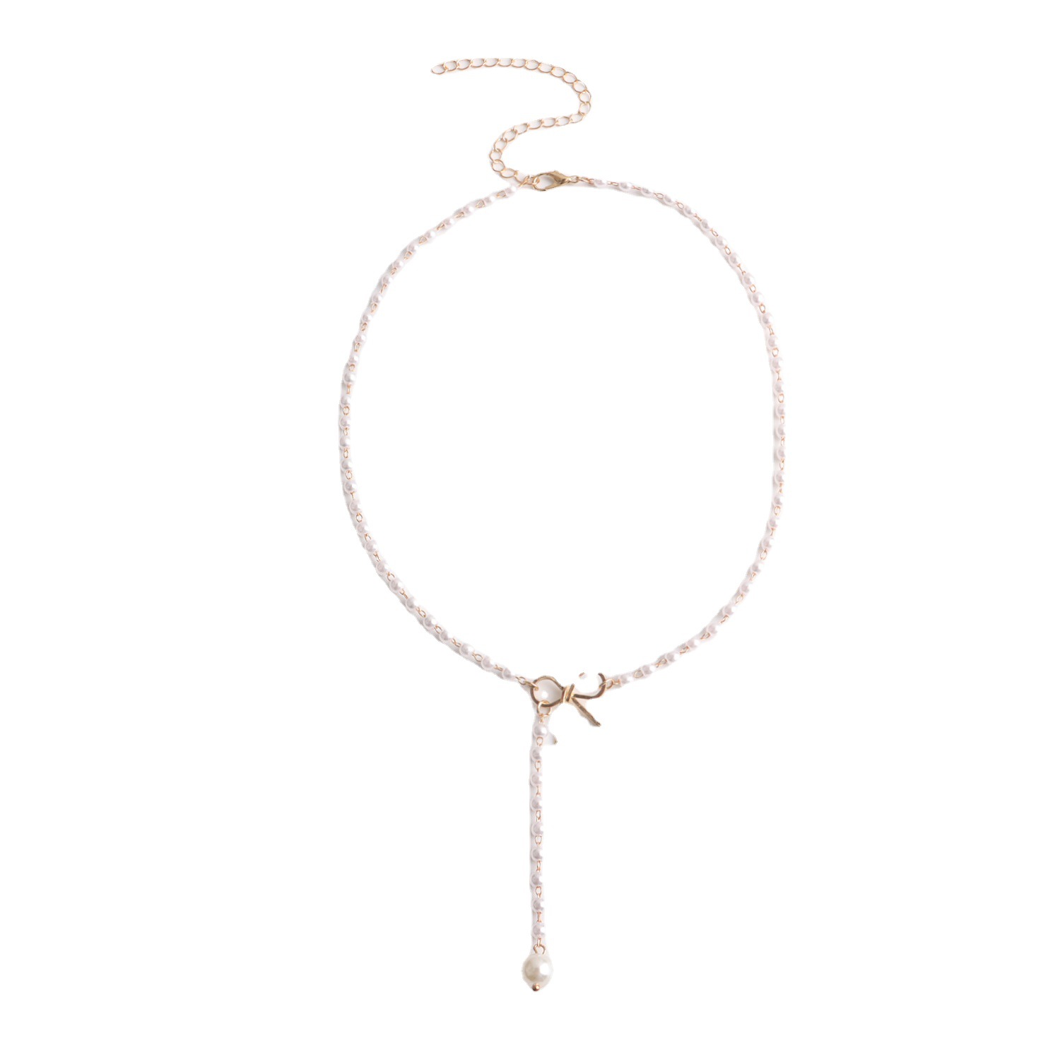 Elegant Bow Long Pearl Tassel Pendant Necklace - European & American Style - Image 5
