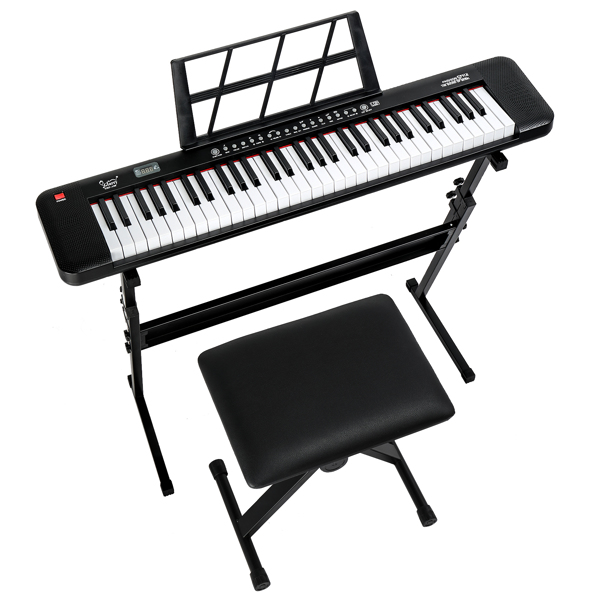 61 Key Electronic Keyboard with Illuminated Features & Stool Set - Not Available for AM Sale - Image 8