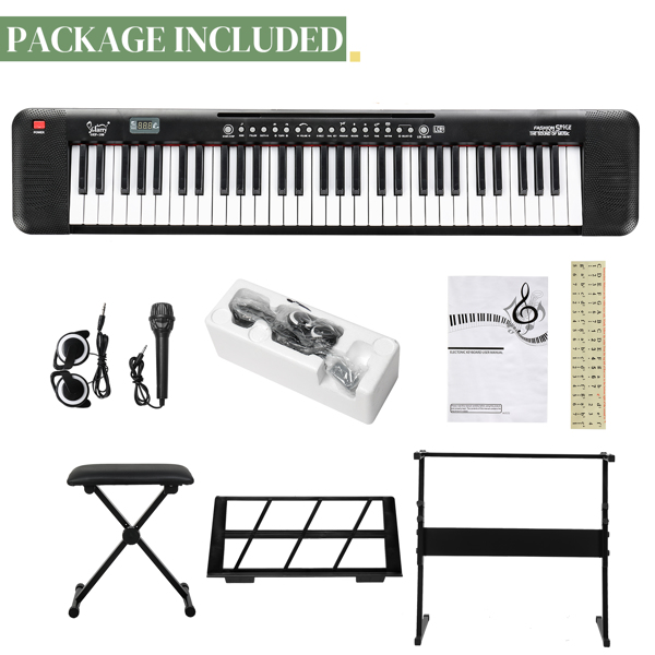 61 Key Electronic Keyboard with Illuminated Features & Stool Set - Not Available for AM Sale - Image 11