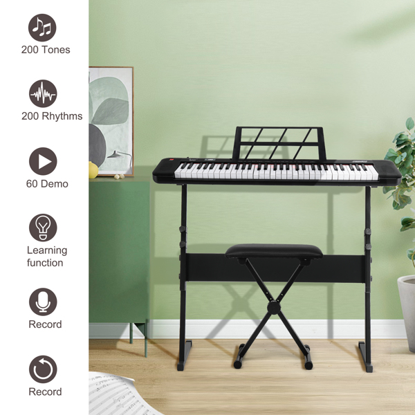 61 Key Electronic Keyboard with Illuminated Features & Stool Set - Not Available for AM Sale - Image 12
