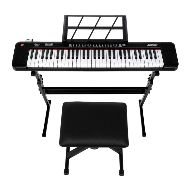 61 Key Electronic Keyboard with Illuminated Features & Stool Set - Not Available for AM Sale - Image 13