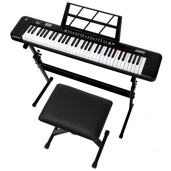 61 Key Electronic Keyboard with Illuminated Features & Stool Set - Not Available for AM Sale - Image 14