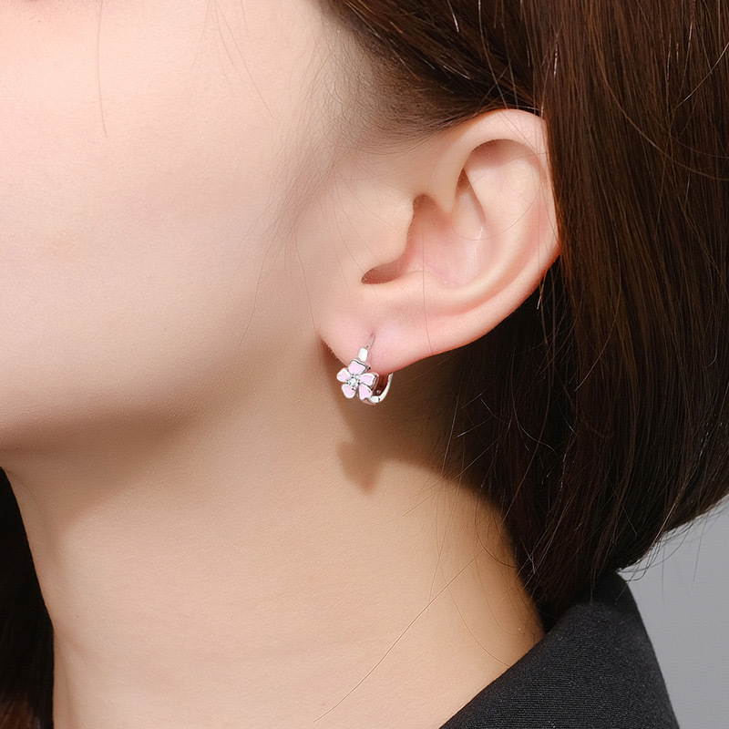 Charming Cherry Blossom Epoxy Flower Earrings - Stylish Floral Jewelry