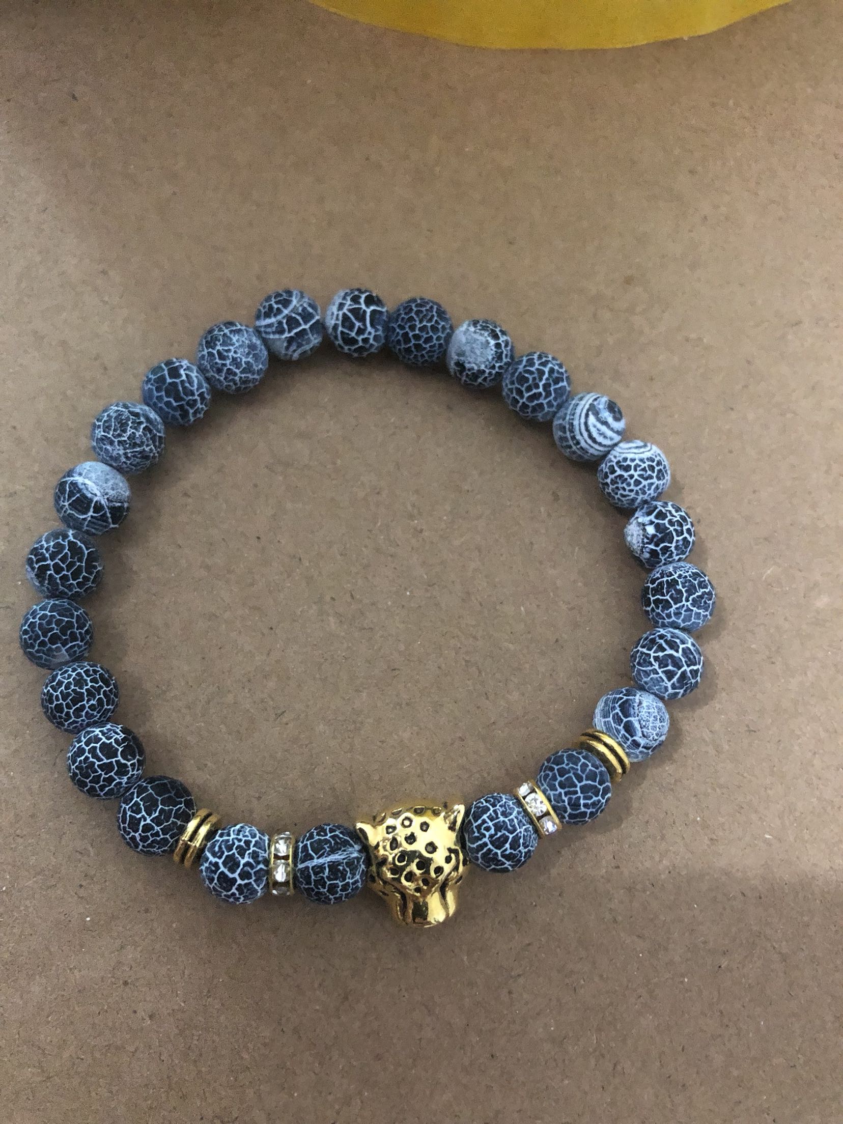 Agate Alloy Leopard Head Beaded Bracelet - Unique & Stylish Accessory - Image 5