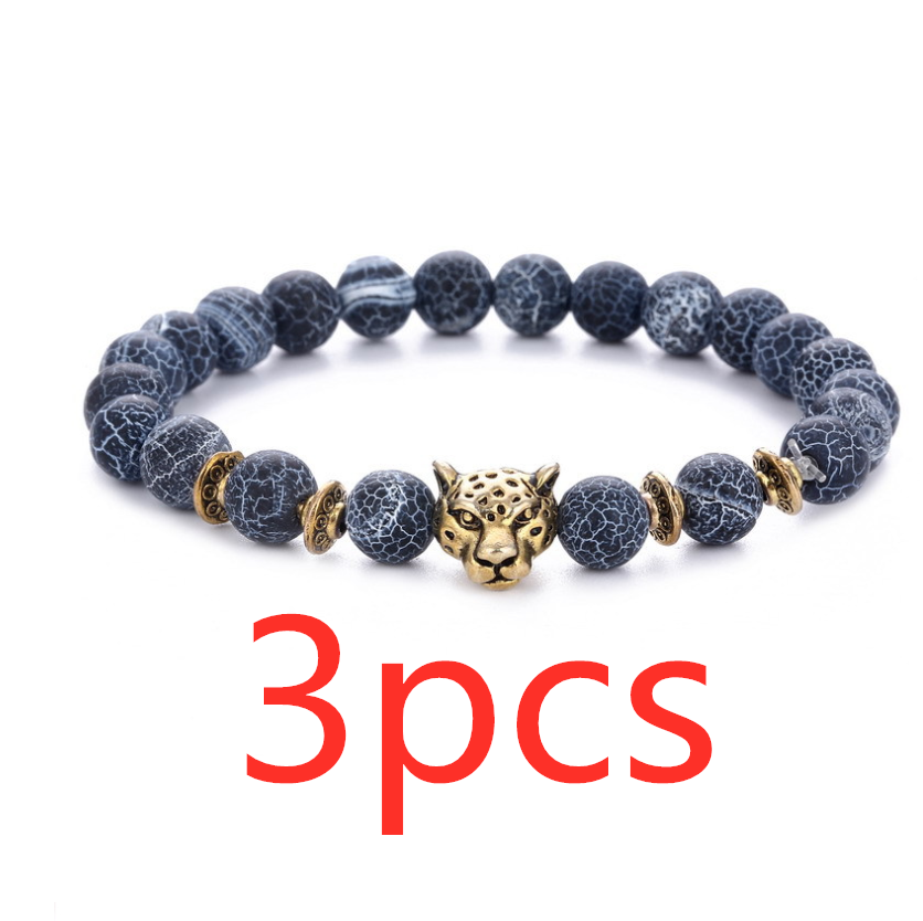 Agate Alloy Leopard Head Beaded Bracelet - Unique & Stylish Accessory - Image 7
