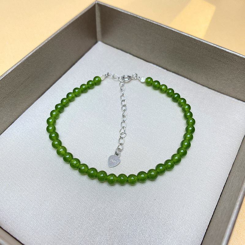 Elegant Silver White Green Chalcedony and Pearl Bracelet for Women - Image 4