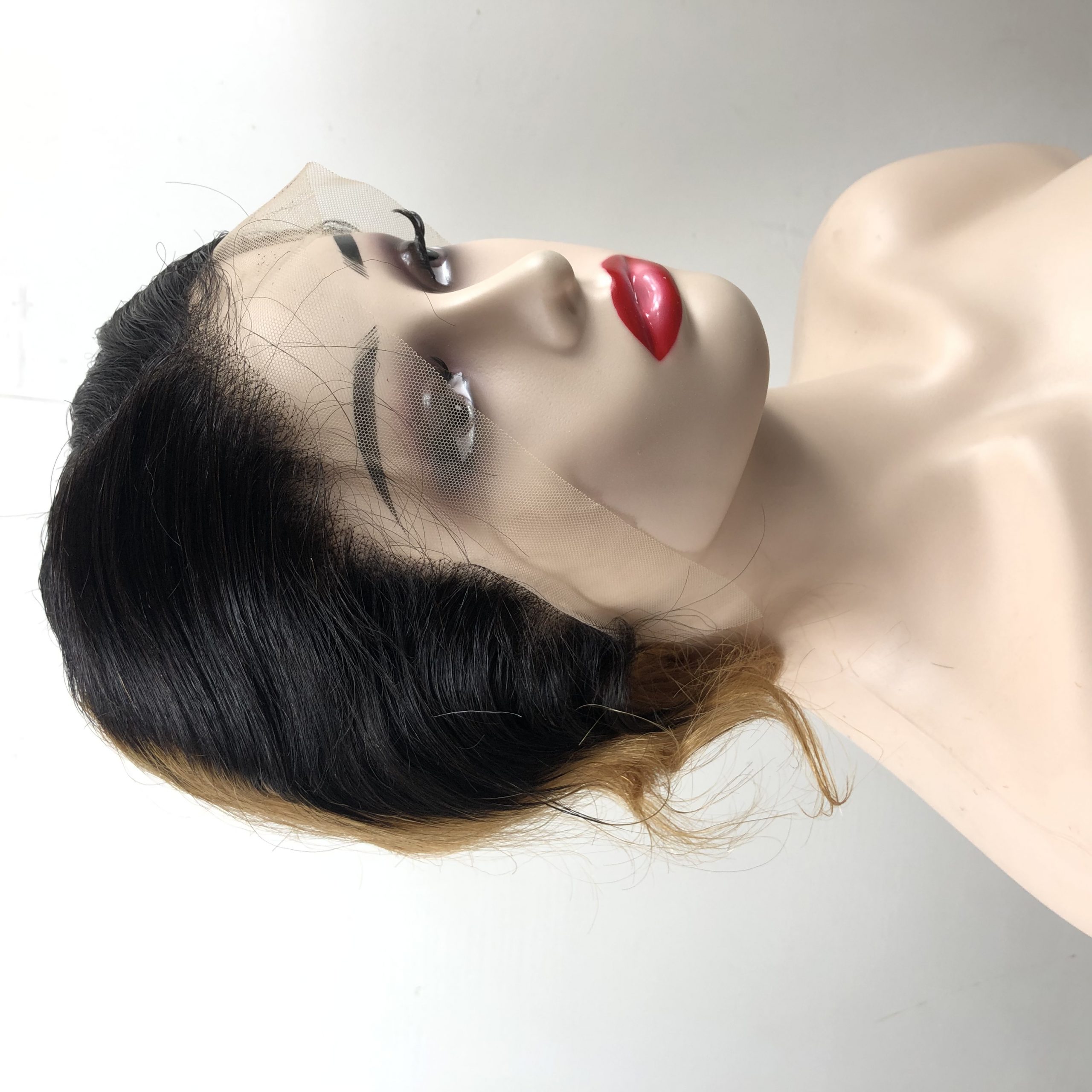 Wave Head Non-toxic Wig - Short Straight Human Hair, Glue-free 13x4 HD Lace Front Wig in Brown.