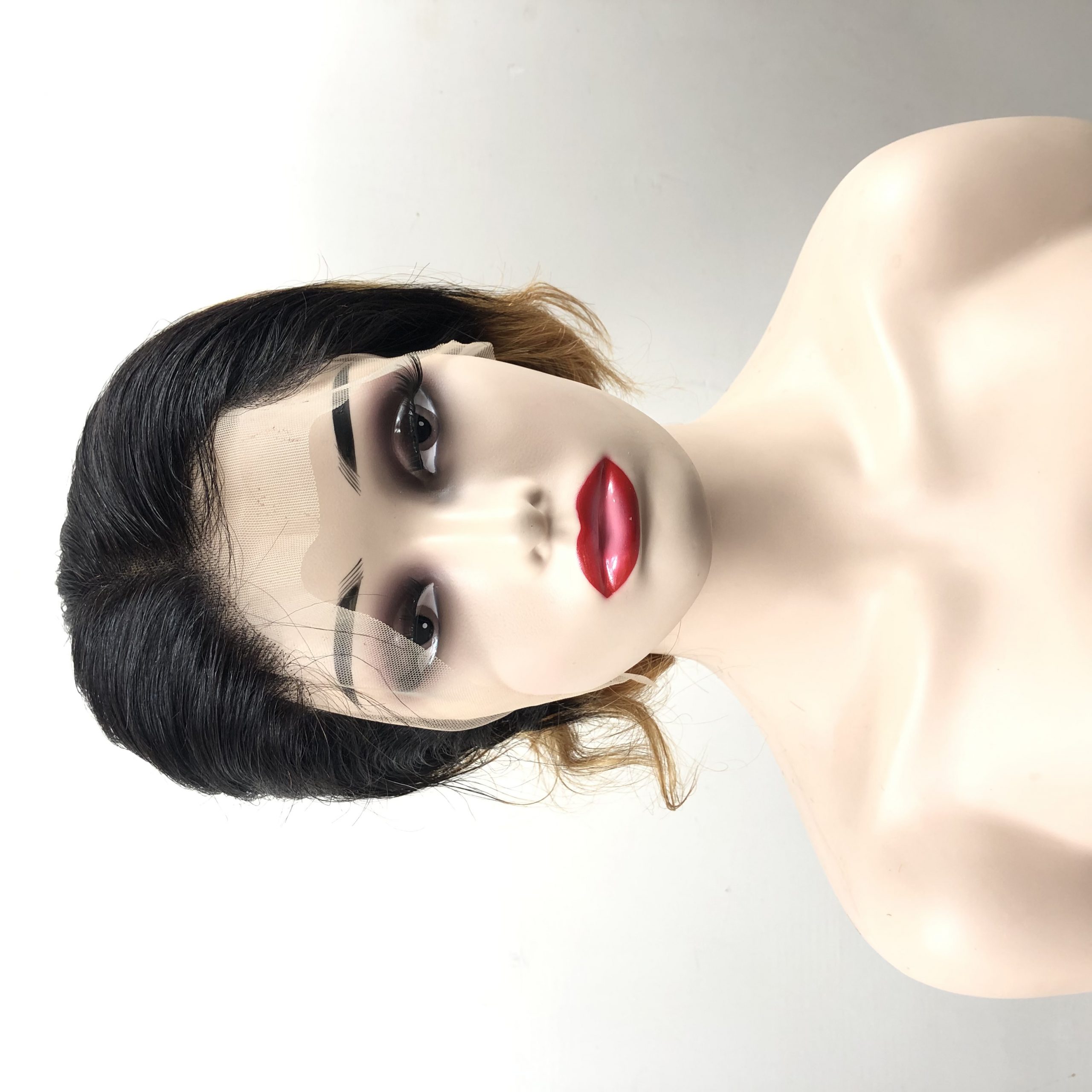 Wave Head Non-toxic Wig - Short Straight Human Hair, Glue-free 13x4 HD Lace Front Wig in Brown. - Image 5