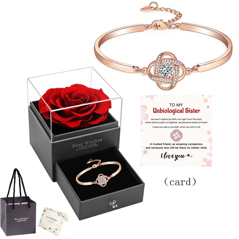 Stylish Women's Rhinestone Four-leaf Clover Bracelet - Effortless Fashion Elegance - Image 6