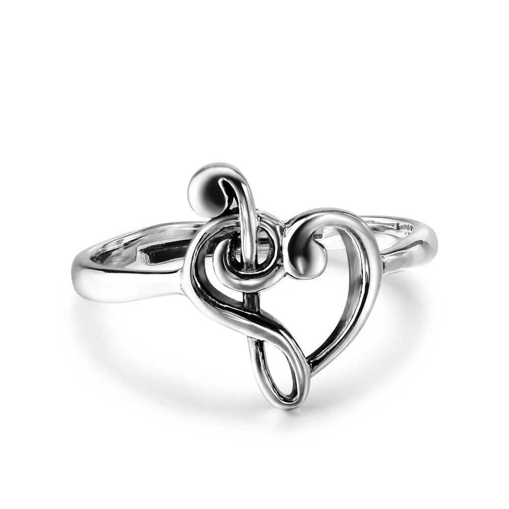 Stylish Silver Retro Music Note Ring for Music Lovers - Image 10