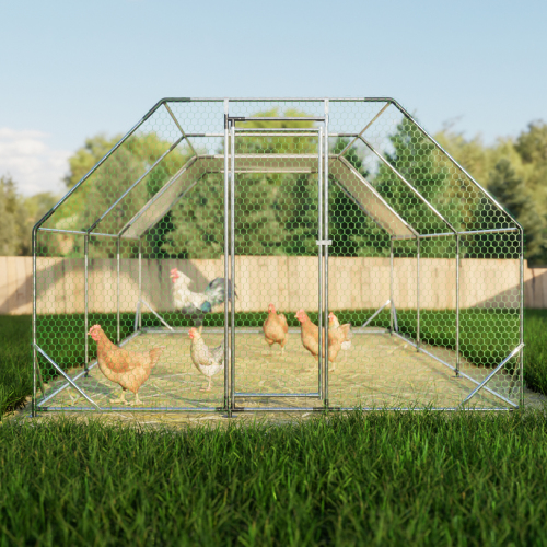 10 Ft. X 20 Ft. Galvanized Large Metal Walk-In Chicken Coop Cage | Durable Poultry Run & Hen House for Your Farm - Image 6