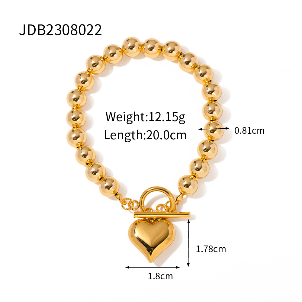Gold Plated Stainless Steel Smooth Love Heart Necklace - Hypo-Allergenic, Tarnish & Water Resistant Chunky Jewelry for Women - Image 3