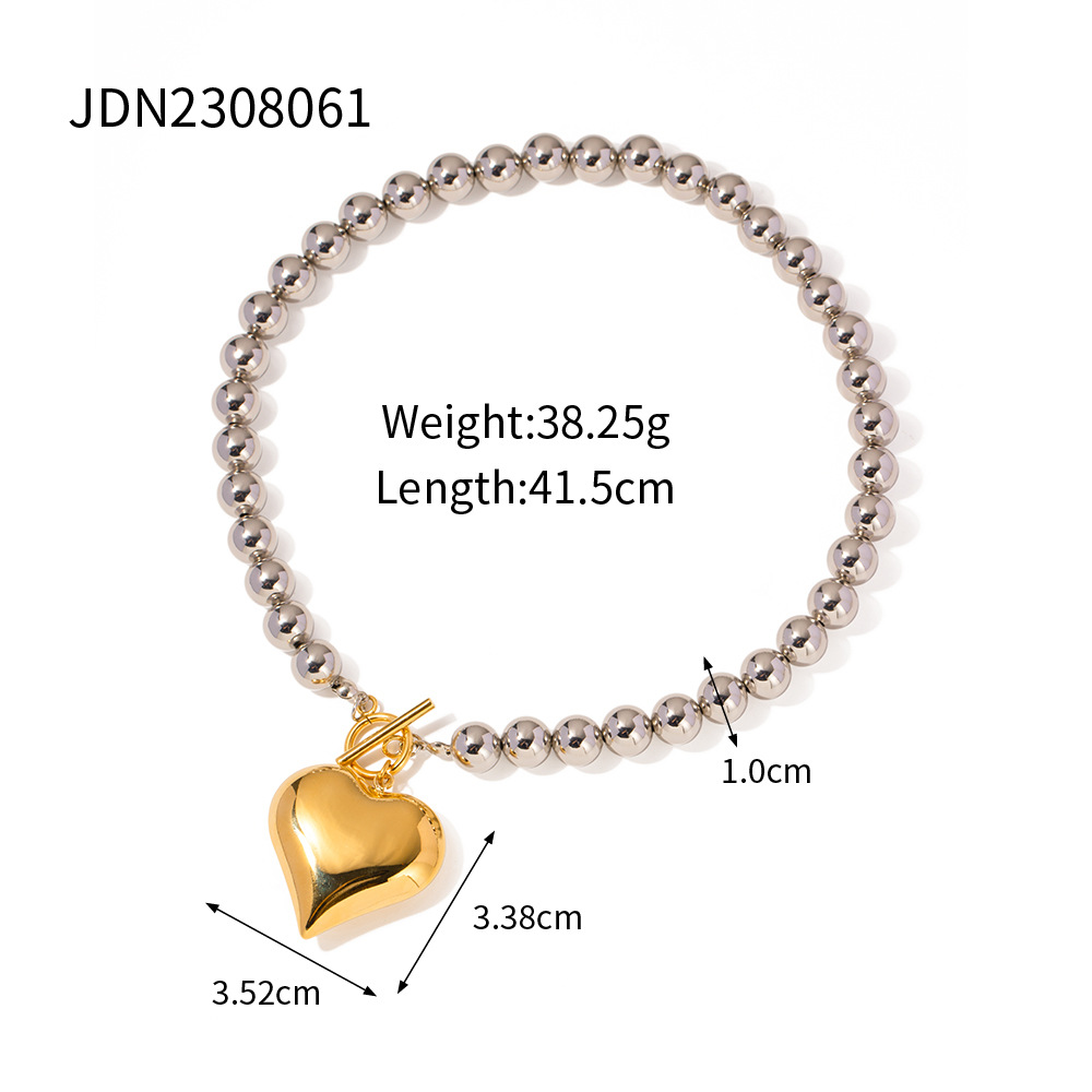 Gold Plated Stainless Steel Smooth Love Heart Necklace - Hypo-Allergenic, Tarnish & Water Resistant Chunky Jewelry for Women - Image 7